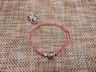 Bracelet petanque rouge et blanc
