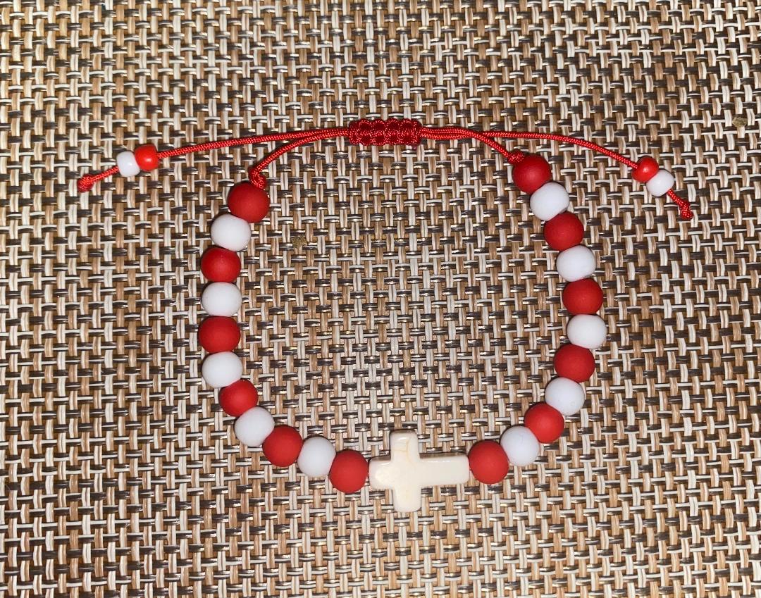 Bracelet bravade Saint-Tropez croix blanche
