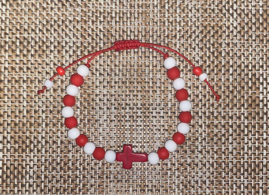 Bracelet bravade Saint-Tropez croix rouge