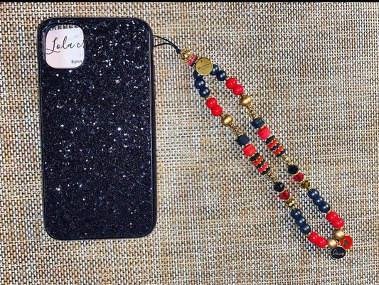Bijou de téléphone girly rouge et noir