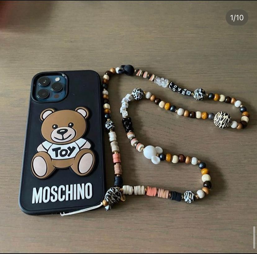 Bijou de téléphone Micket blanc et noir XL